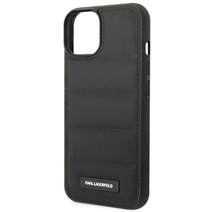 Karl Lagerfeld Pūkais Izstiepts Logotips iPhone 14 apvalks - melns