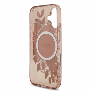Guess IML Flowers Strap MagSafe vāciņš Apple iPhone 17, rozā