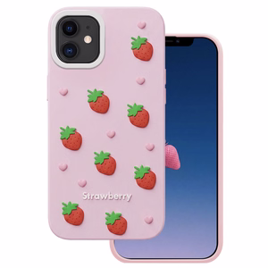 Zemeņu maciņš iPhone 11 rozā