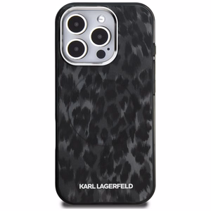 Karl Lagerfeld IML Leopard Pattern MagSafe macins iPhone 16 Pro - melns