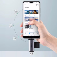 Atmiņas karšu lasītājs Ugreen CM185 USB-A 3.0/USB-C 3.1 to TF/SD (50706) pelēks