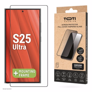 PREMIUM pilna pārklājuma 3D rūdīta stikla ekrāna aizsargs Samsung Galaxy S25 Ultra