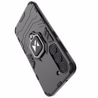Wozinsky Ring Armor viedtālruņa apvalks Samsung Galaxy S23 bruņu apvalks ar magnētisku turētāju un gredzenu melns