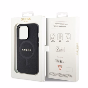 Guess GUHMP15XPSAHMCK iPhone 15 Pro Max 6.7" black/black hardcase Saffiano MagSafe