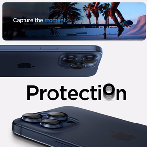 Spigen Optik.tR EZ Fit kameras aizsargs iPhone 14 Pro / Pro Max / 15 Pro / Pro Max – titāna zils, 2 gab.