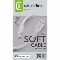 Cellularline Soft kabelis - USB-C to Lightning kabelis MFi certified 1.2 m (grey)