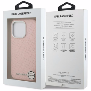 Karl Lagerfeld FW Stamped Karl MagSafe Case for iPhone 16 Pro - Pink