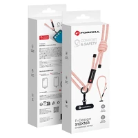 FORCELL F-DESIGN S10X165 šķērsvirziena telefona siksniņa ar regulējamu garumu (maks. 82,5cm cilpā) rozā balta