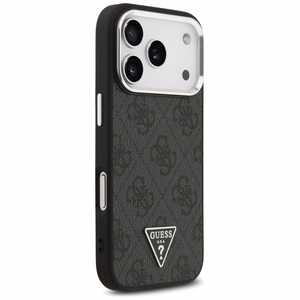 Guess Чехол для iPhone 17 Pro совместимый с MagSafe GUHMP17LP4TSRCMK (PU 4G W/Triangle Logo SL) чёрный