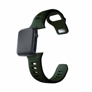 3mk silikona siksniņa Apple Watch, 42/44/45/46/49 mm, tumši zaļš, lielais izmērs
