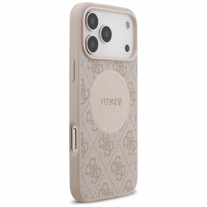 GUESS viedtālruņa apvalks IPHONE 17 Pro Max, saderīgs ar MagSafe GUHMP17XP4PGRSGP (PU 4G aplis ar klasisko logotipu) rozā