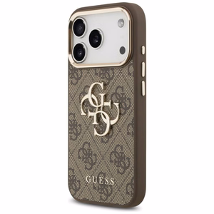 GUESS GUE005483 (PU W/ Big 4G Classic Logo) aizsargvāciņš ierīcei iPhone 18 Pro / 17 Pro, krāsa – brūna un zelta