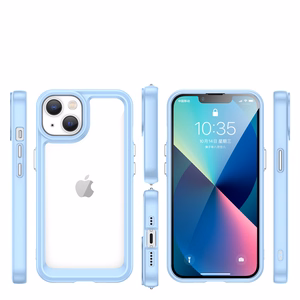 Outer Space viedtālruņa apvalks iPhone 14 Plus ciets vāciņš ar gēla rāmi zils