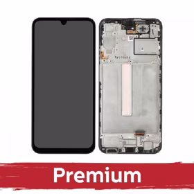 LCD displejs saderīgs ar Samsung A256 A25 5G melns ar rāmi OEM