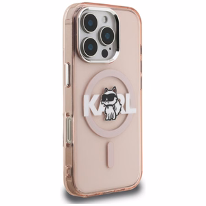 Karl Lagerfeld IML Choupette Sketch Logo MagSafe Maciņš iPhone 16 Pro - rozā
