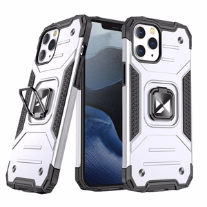 Wozinsky Ring Armor viedtālruņa apvalks iPhone 14 Pro Max bruņots vāks magnētiskais turētājs gredzens sudraba