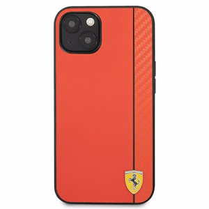 Ferrari FESAXHCP13SRE iPhone 13 mini 5.4" красный/красный жёсткий чехол On Track Carbon Stripe
