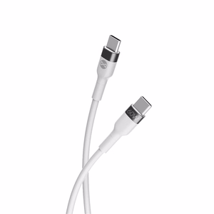 Forever Elastīgais kabelis USB-C - USB-C 1,0 m 60W balts