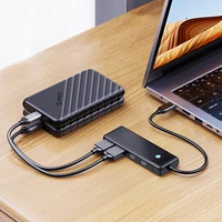 Hub USB-C Orico PAPW2AC-C3 dokstacija 2x USB-A 3.0 + 2x USB-C 3.0 - melna
