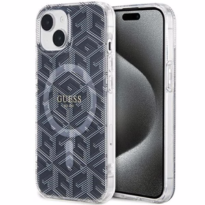 Guess IML GCube Magnētiskais apvalks iPhone 15 Plus / 14 Plus - melns