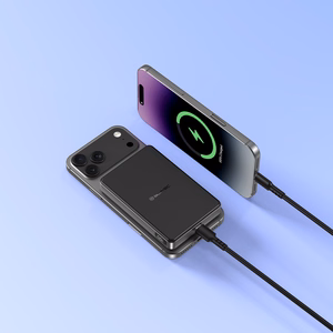 Blavec Power Bank 10000mAh BJ-05 Ultra Fast 16mm - Type C - Qi2.2 25W + PD 45W magnetic induction Magsafe 2 in 1 (PBBJ05-QI22MC10B) black aluminum (damaged packaging)