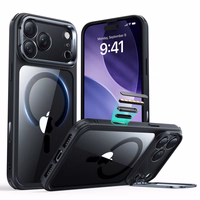 ESR Classic Hybrid Kickstand Magnētiskais viedtālruņa apvalks iPhone 17 Pro Max - caurspīdīgs melns