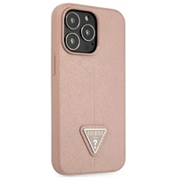 Guess GUHCP13XPSATLP iPhone 13 ProMax 6,7" rozā/rozā maciņš SaffianoTriangle Logo