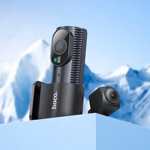 Auto kamera Hoco ar displeju 1,47" 2K + aizmugurējā kamera 720P/25fps DV8 melna