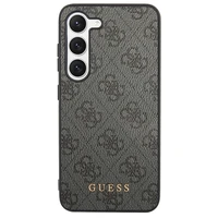 Guess 4G Metal Gold Logo viedtālruņa apvalks Samsung Galaxy S24+ - melns