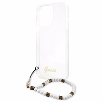 Guess GUHCP13LKPSWH iPhone 13 Pro / 13 6.1" caurspīdīgs cietais apvalks White Pearl