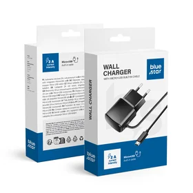 BLUE STAR lādētājs ceļojumiem 2A 10W ar Micro USB kabeli TFK-TC-1100B melns