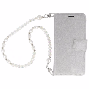 Glitter Magsafe grāmatas stila apvalks Samsung Galaxy S22 Ultra sudrabains