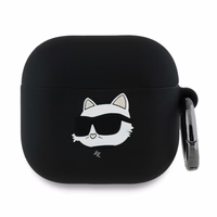 Karl Lagerfeld silikona Choupette Head 3D vāciņš AirPods 4 – melns