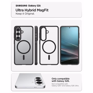 Spigen Ultra Hybrid Mag MagSafe maciņš priekš Samsung Galaxy S26 caurspīdīgs melns