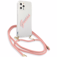 Guess Script Vintage iPhone 12 Pro Max 6.7" apvalks - rozā