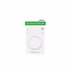 USB kabelis Ugreen US155 MFi USB to Lightning 2.4A 1.0m balts