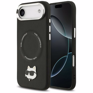 Karl Lagerfeld Choupette Pin Magnētiskais viedtālruņa apvalks iPhone Air - melns