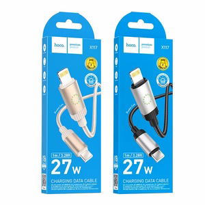 Cable USB C to Lightning Hoco PD 27W 1 m X117 black