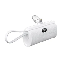 Portatīvais lādētājs Forcell F-Energy Power Plug F5K3 PD 20W 5000 mAh ar iebūvētu savienotāju Lightning balta