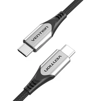 USB-C uz USB-C 60W Vention TAAHD 0.5m kabelis (pelēks)
