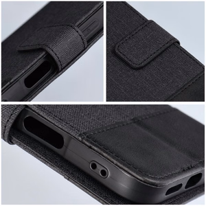 GOMMA grāmatas tipa viedtālruņa apvalks Xiaomi Redmi Note 14 4G (GLOBAL - 164,84mm x 78,15mm x 8,16mm) melns