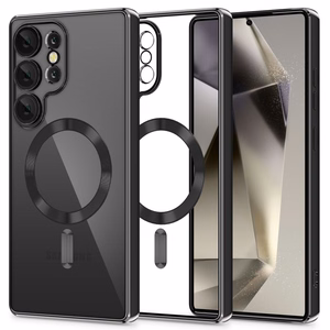 Tech-Protect MagFlex viedtālruņa apvalks Samsung Galaxy S25 Ultra - caurspīdīgs melns