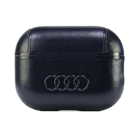Audi Ādas Liels Logotips AirPods Pro 2 apvalks melns/melns AU-APP2-GT/D3-BK