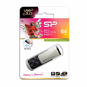 Silicon Power Blaze B30 USB zibatmiņa 64 GB USB Type-A 3.0 melna