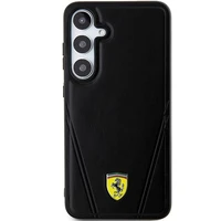 Ferrari Hot Stamp V Lines magnētiskais viedtālruņa apvalks Samsung Galaxy S24+ - melns