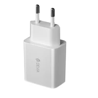 Devia sienas lādētājs Smart 2x USB 2,4A balts + Lightning kabelis