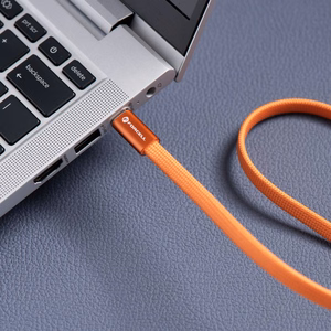 Kabelis USB C uz USB C Forcell F-Energy QC4.0 PD 3A 60W Cafule Flat 1,2 m CCFN23 oranžs