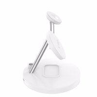 Tech-Protect QI15W-A35 3 vienā indukcijas lādētājs ar MagSafe tālrunim / AirPods / Apple Watch - balts