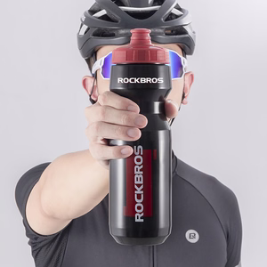 Rockbros 750 ml velosipēda pudele - caurspīdīgi melna ar sarkanu iemuti