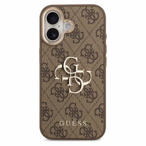 Guess 4G Big 4G Classic Logo viedtālruņa apvalks, paredzēts iPhone 17 – brūnā un zelta krāsā